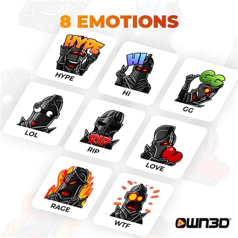 Black Knight Emotes Pack Twitch Kick Youtube Etsy