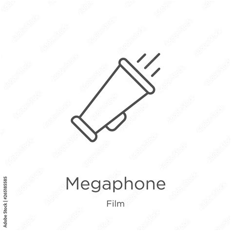 megaphone icon vector from film collection. Thin line megaphone outline ...