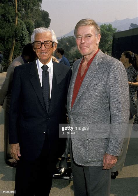 Lew Wasserman And Charlton Heston During Opening Of Universal Studios