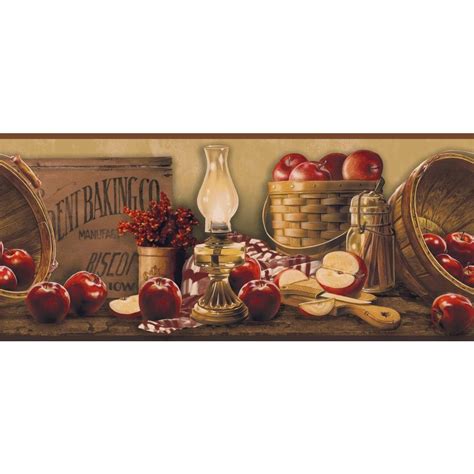 York Wallcoverings Apple Wallpaper Border Cb5558bd The Home Depot