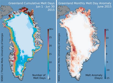 Summer heat hits cold ice sheet | National Snow and Ice Data Center