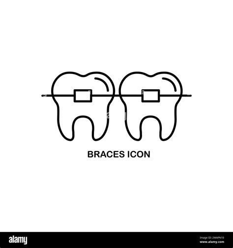 Braces Icon Tooth Brace To Protect Dental Ache And Implant Teeth