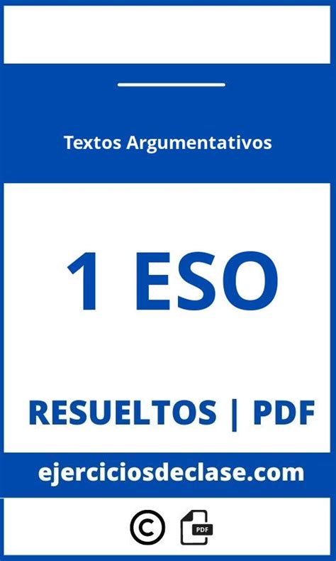 Ejercicios Textos Argumentativos O Eso Pdf