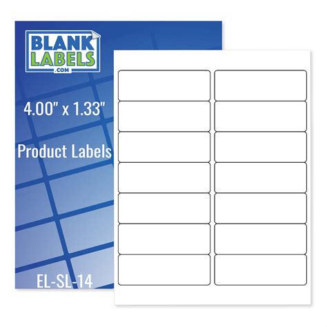 14 Labels per Sheet - 4.00" x 1.33" - Blank Labels