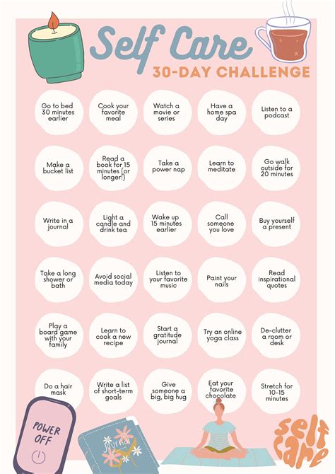 30 Days Self Care Challenge Digital File Etsy