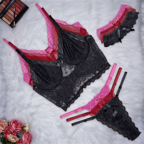 Conjunto Lingerie Renda Sutiã Cropped Sem Bojo Forro Calcinha