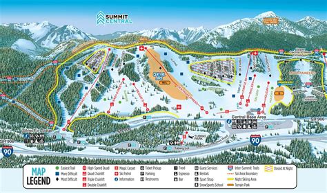 The Summit At Snoqualmie Piste Ski Trail Map