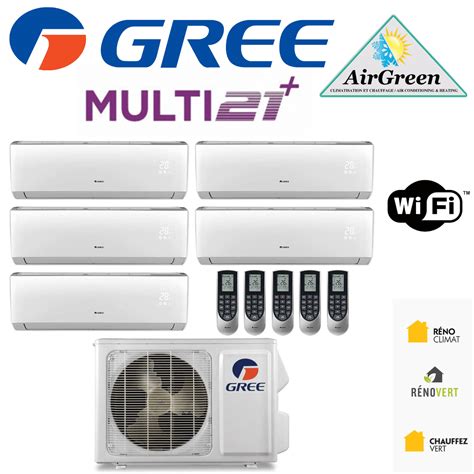 5 Zone Wall Mounted Mini Split Gree Multi21 Installation Montreal