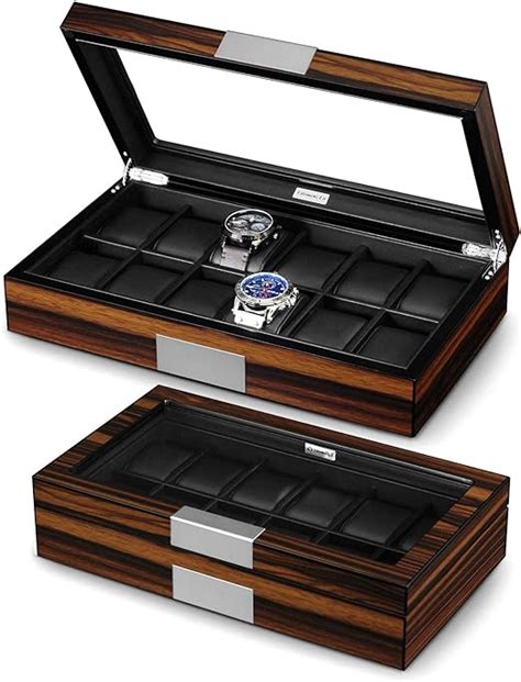 Lifomenz Co 12 Watch Box For Men Watch Display Case Wood