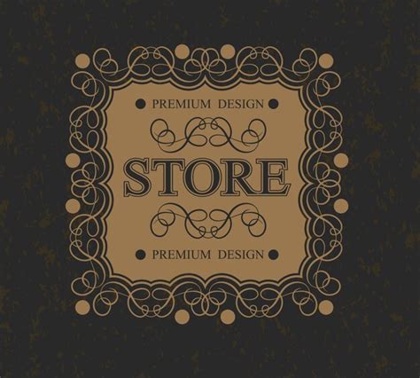 Store Monogram Bordure De Conception Calligraphique Luxueuse Vecteur