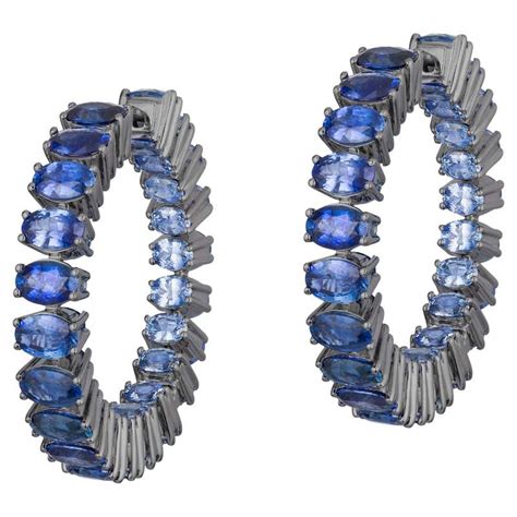 Goshwara Oval Tanzanite Hoop Earrings For Sale At 1stdibs