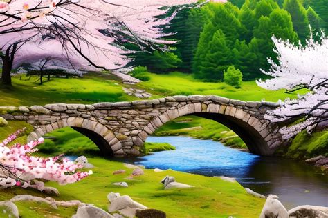 Landscape Bridge over a Calm River Graphic by eifelArt Studio ...