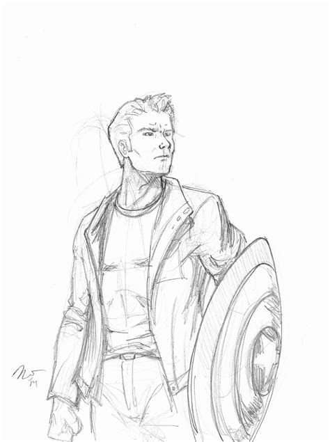 Captain America Sketch at PaintingValley.com | Explore collection of ...