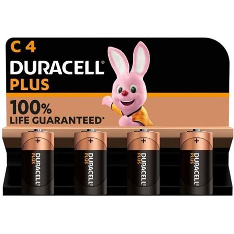 Duracell Plus Piles Alcalines C 1 5V LR14 MN1400 Paquet De 4