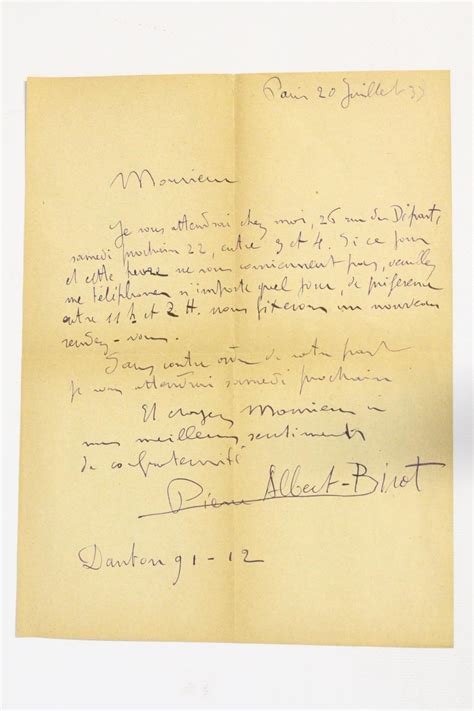 Lettre autographe signée de Pierre Albert Birot by ALBERT BIROT Pierre