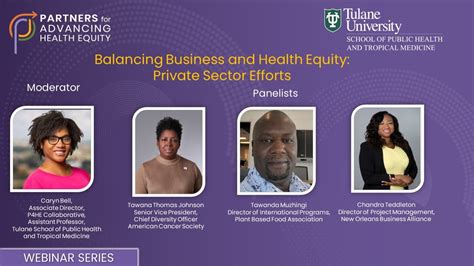 Partners For Advancing Health Equity Webinar Balancing Business And