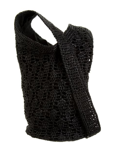 Helen Kaminski Raffia Shoulder Bag Black Shoulder Bags Handbags