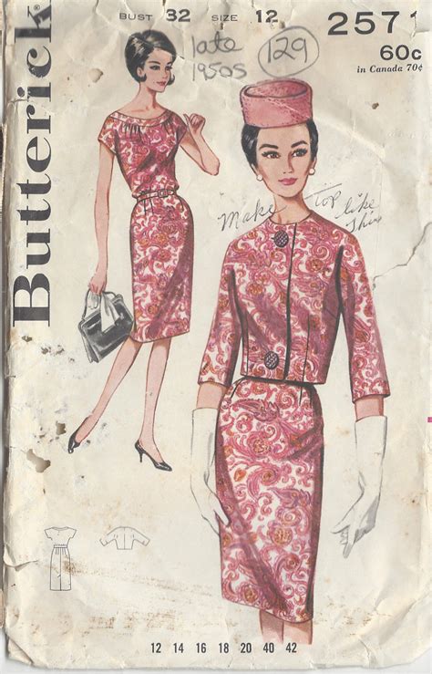 1963 Vintage Sewing Pattern B32in DRESS JACKET 129 The Vintage