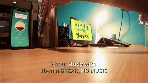 ☕︎︎ 2 Hours Study With Me 10 Min Break ⌗ No Music ⌗ Timer Bell