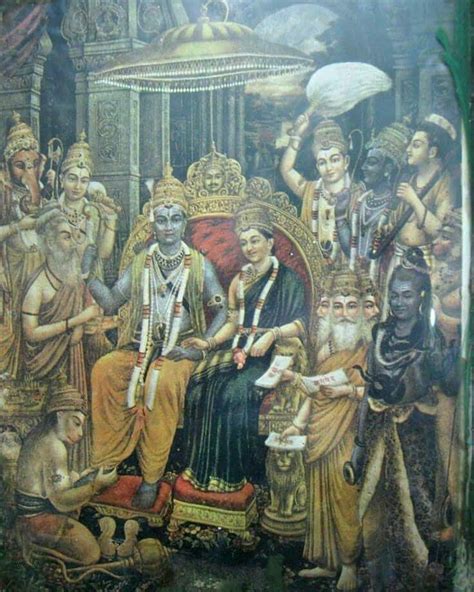 Very Old Beautiful Painting Of Sri Pattabhi Rama Devaayathana Hindu