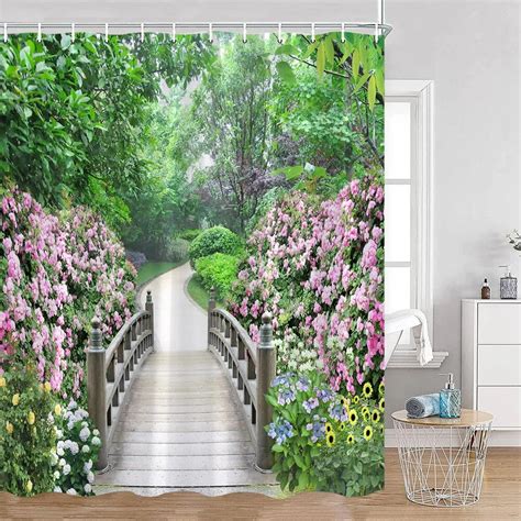 Spring Green Leaves Shower Curtains Nature Garden Vine Plant Leaf Wall