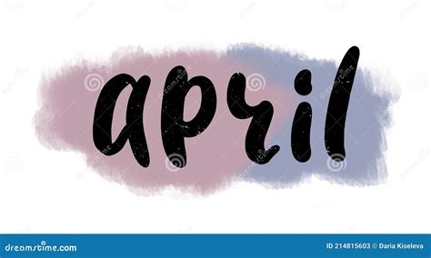 Calendar Month Sign - April Calligraphic Word Stock Illustration ...