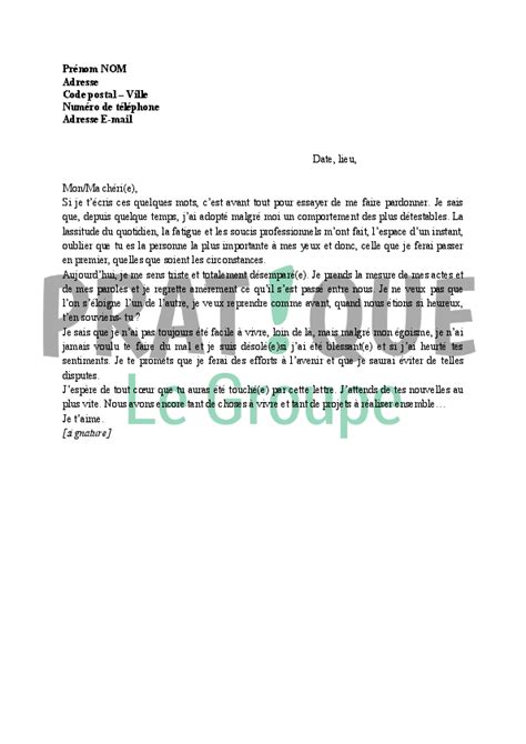 Modele Lettre D Excuse Comportement