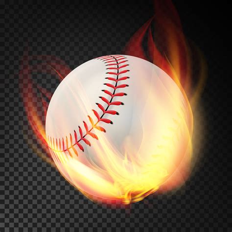 Baseball On Fire. Burning Style 17371269 Vector Art at Vecteezy