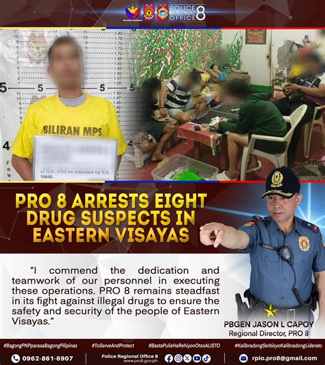 Police - PRO 8 Arrests Eight Drug Suspects in Eastern Visayas CAMP ...