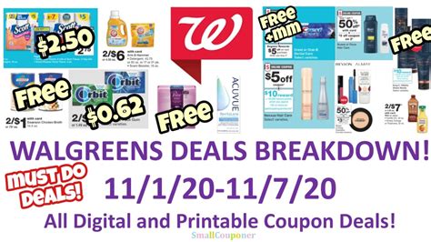 Walgreens Deals Breakdown 11 1 20 11 7 20 Freebies All Digital And