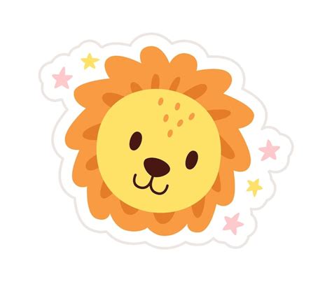 Premium Vector Lion Face Sticker