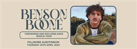 Benson Boone Tickets 25th April Fillmore Auditorium