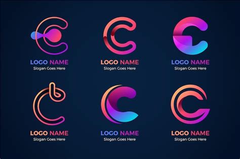 Free Vector | Gradient c logo template collection