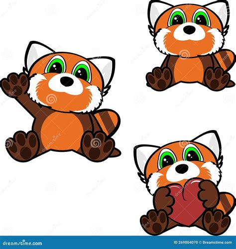 Lindo Peque O Chibi Beb Rojo Panda Caricatura De Caricaturista Paquete