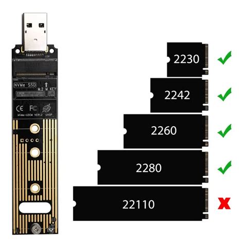 NVME to USB 3.0 Adapter Portable SSD M.2 NVME to USB Card 10 Gbps PCIe ...