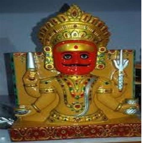 White Painted Marble Nakoda Bhairav Statue For Worship Size Feet