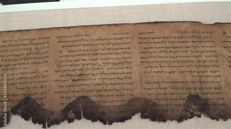 Dead sea Original scrolls close view exposed, Israel Also Known as the ...