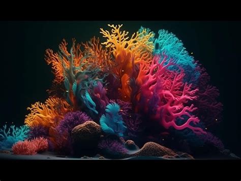 Premium AI Image | A colorful coral reef with a black background