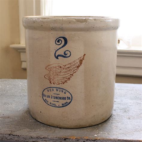 Awesome Antique Red Wing Pottery 2 Gallon Crock