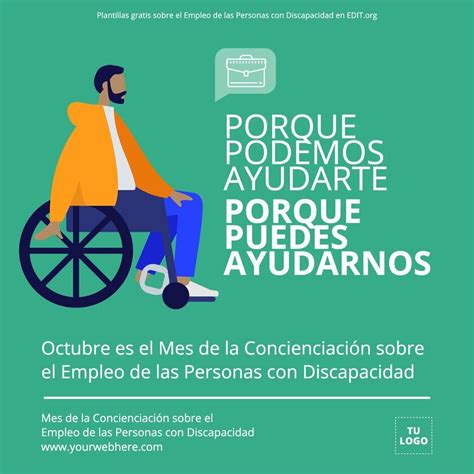 Pósters editables del Mes de la Discapacidad en el Empleo