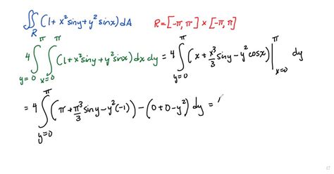 Use Symmetry To Evaluate The Double Integral 1 X 2 Siny Y 2 Sinx