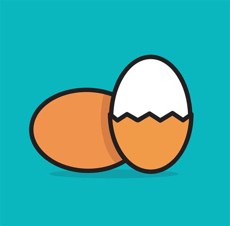 Half Peeled Boiled Egg Vector Illustration 36419907 Vector Art At Vecteezy