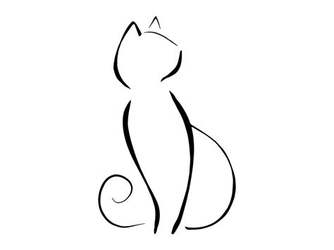 Cat Outline Svg 2 Cat Outline Clipart Cat Outline Files For Cricut Cat Outline Cut Files For