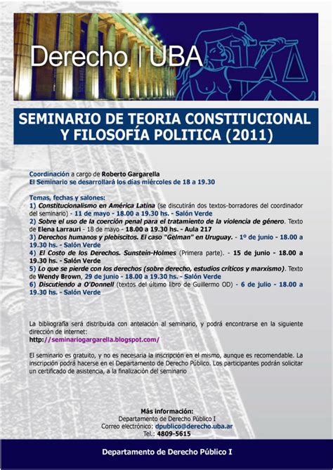 Seminario De Teoría Constitucional Y Filosofía Política El Seminario