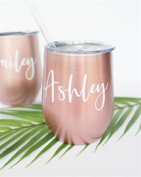 SWIG Wine Tumbler Bridesmaid Gift Rose Gold Bachelorette Gift Custom