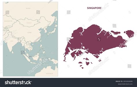 Singapore Map Map Singapore Neighboring Countries Stock Vector (Royalty ...