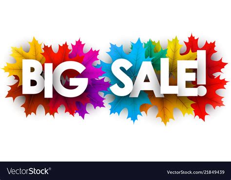 Big Sale Banner Promotion With Maple Royalty Free Vector