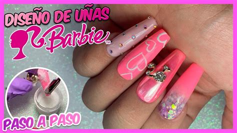 DISEÑO DE UÑAS DE LA BARBIE UÑAS EN TENDENCIA YouTube