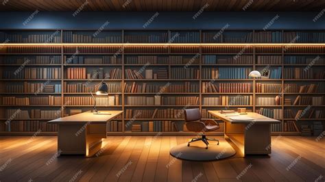 Premium AI Image | library interior bookshelf background use it as ...