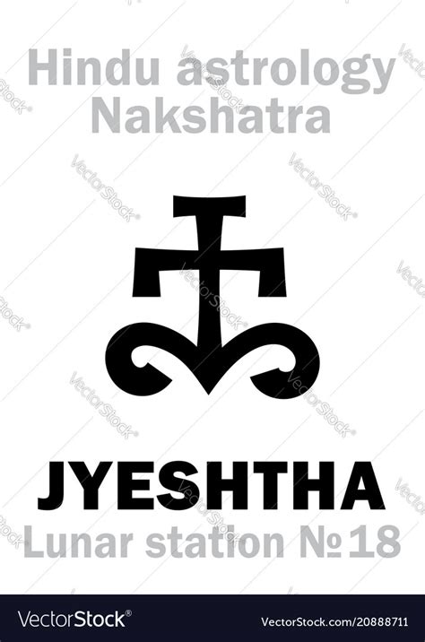 Astrology Lunar Station Jyeshtha Nakshatra Vector Image